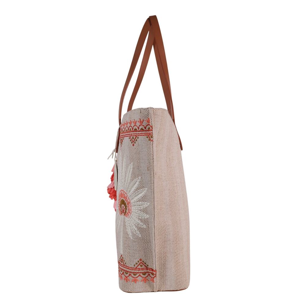 Spartina 449 Embroidered Large Fiesta Tote Bag - Callawassie Palmetto - NWT - Picture 5 of 10